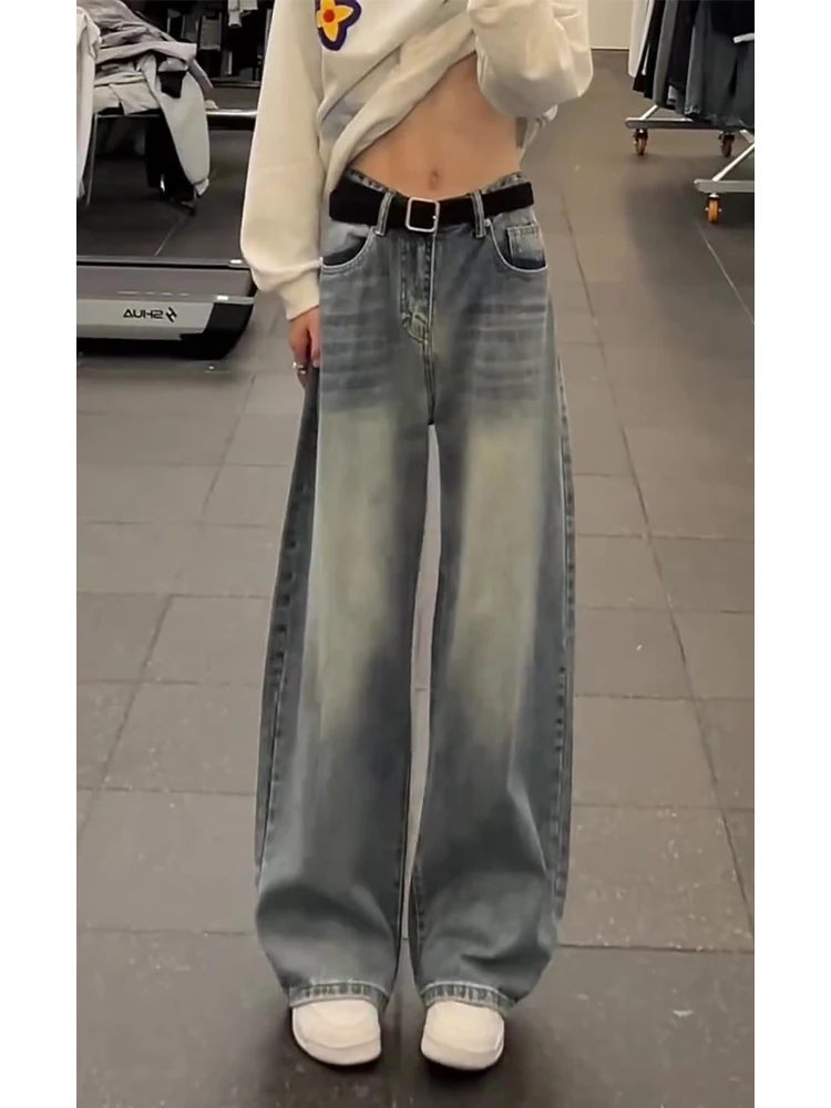 

Мужские расклешенные джинсы в американском стиле, весенние, с высокой талией, удлиненные, прямого кроя, свободные, удобные, повседневные джинсовые брюки