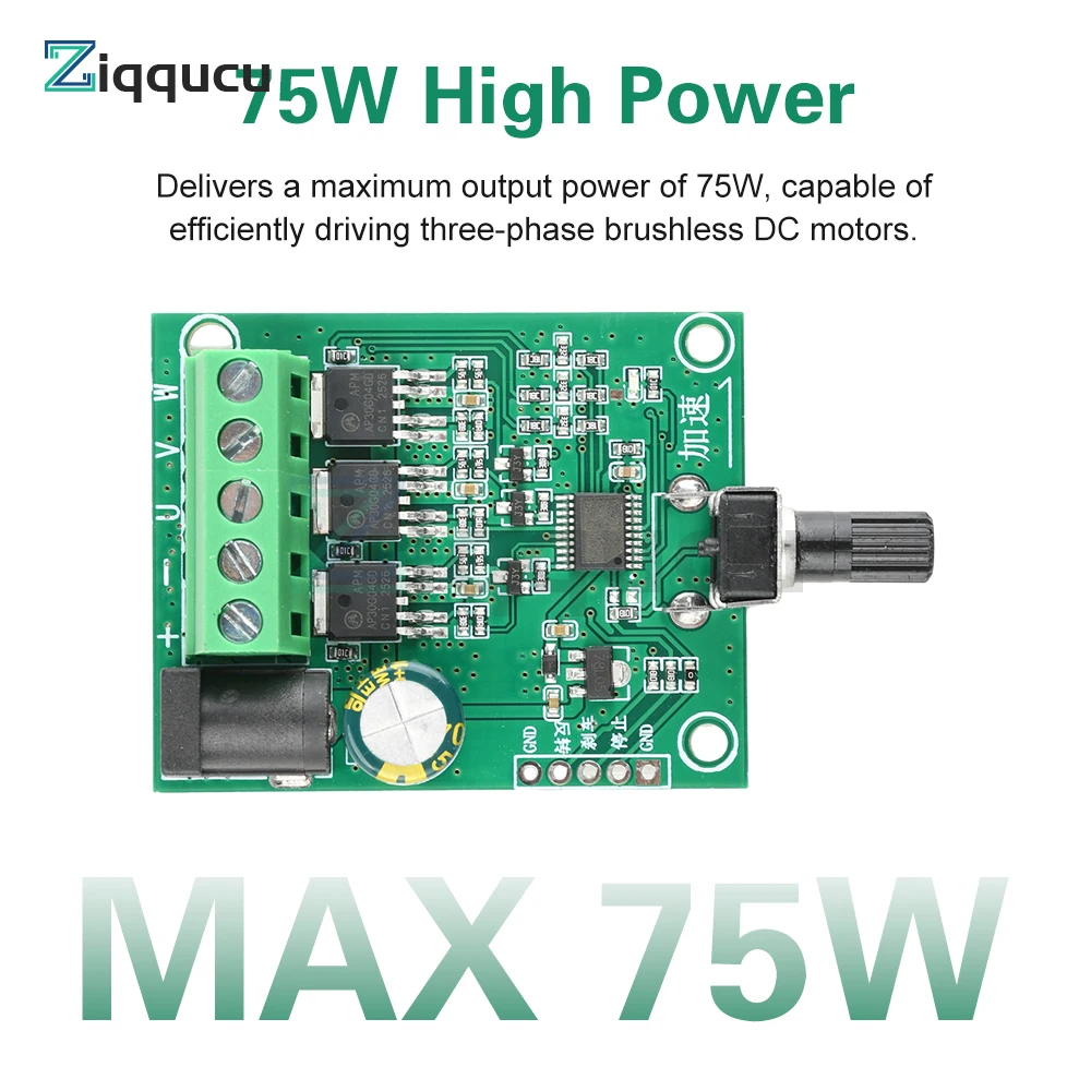 Three-Phase Brushless DC Motor Driver Board DC 5-24V 75W ESC Driver Board Speed Control module for HDD Fan Industrial Cooling