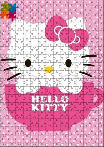 Cute Cartoon Hellokitty Wooden Puzzle for Girls and Children, Brain Burning Puzzle Game Decoration Preferred Holiday Gift