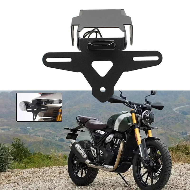 

Motorcycle License Plate Holder LED Light Tail Tidy Fender Eliminator Fit For Scrambler 400 X Speed 400 Scrambler400 X Speed400