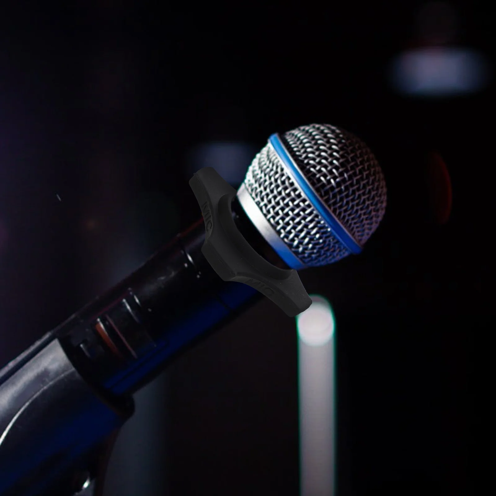 

10Pcs Microphone Rubber Anti-Roll Rings Durable Non-Slip Shockproof Protection for Ktv Party Conference Mic Use