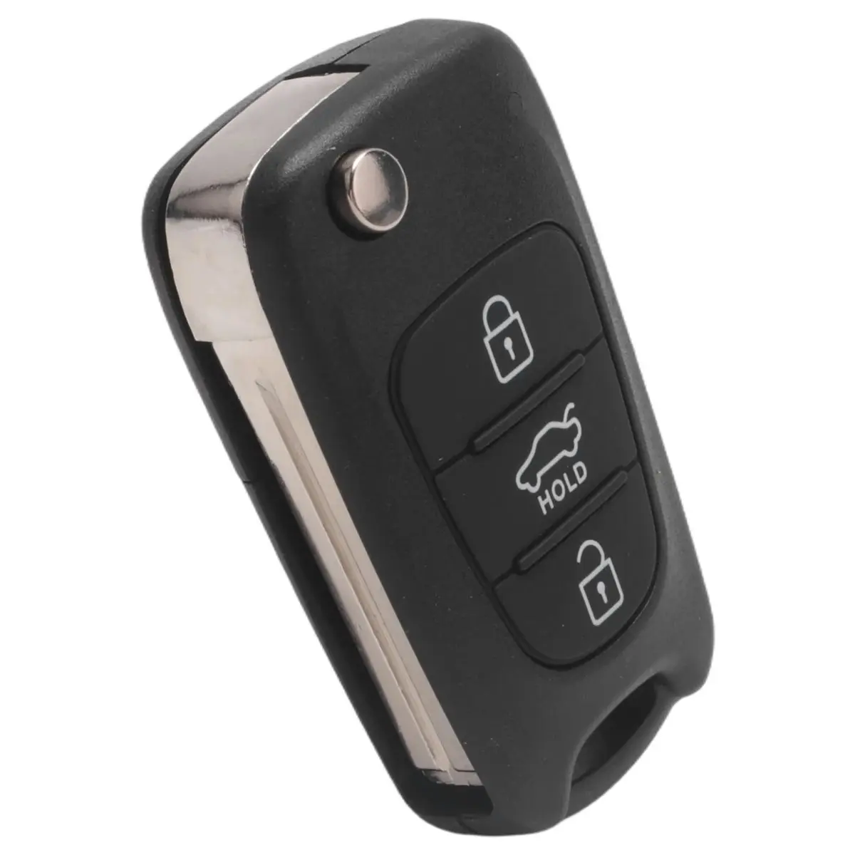 #16U Car Key Shell Case ,3 Buttons Flip Folding Remote Key Shell Case for HYUNDAI I20 I30 I35 (Black) view 3