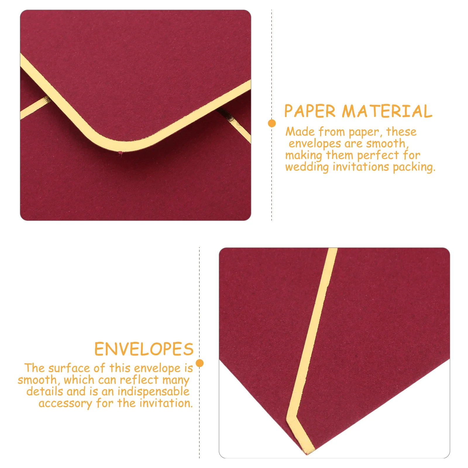 

50pcs Colorful Gold-Edged Invitation Envelopes Smooth Paper Wedding Stationery For Party Anniversary Festival Events Blank Card