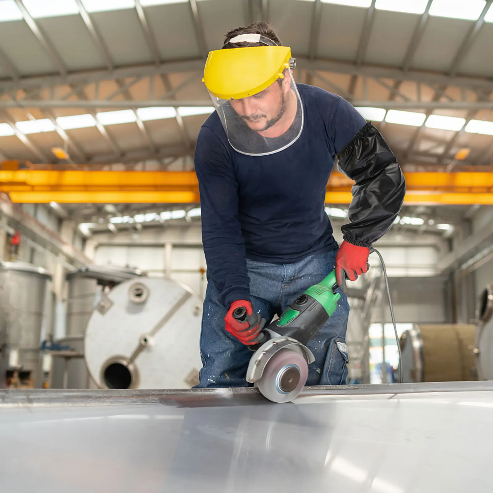 ปลอกแขนกันความร้อน 5 คู่ ปลอกแขนเชื่อมโลหะคุณภาพพรีเมียมสำหรับผู้ชายและผู้หญิง ปลอกแขนป้องกันการถูกไหม้ อุปกรณ์ป้องกันความปลอดภัยในการทำงาน