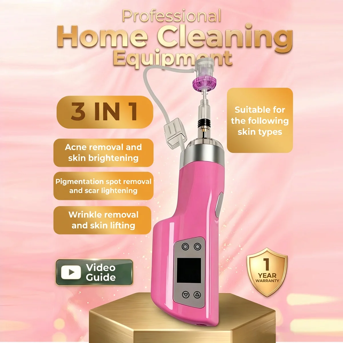 

Vacuum Activated Hyaluronic Acid Beauty Gun Negative Pressure Moisturizing Microcrystal Pen Beauty Tool