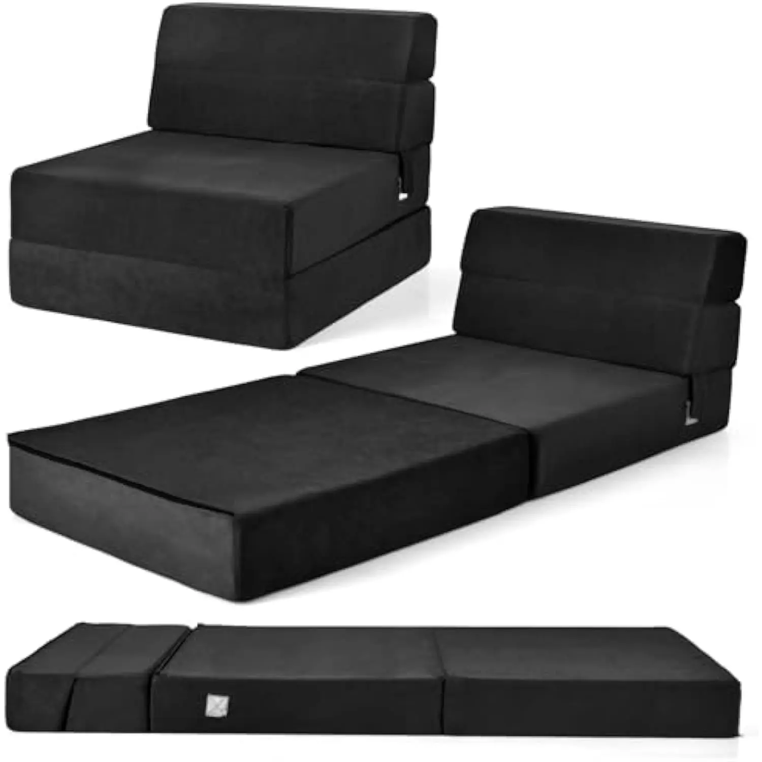 

Folding Sofa Bed Chair - 3 合 1 Convertible Couch Sleeper, Floor Futon Couch W/ Removable Cover & Full Padded Foam, Fabric Gues
