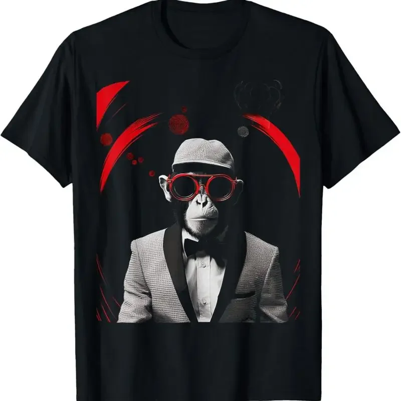 

Футболка с рисунком животных и геометрическим рисунком обезьяны