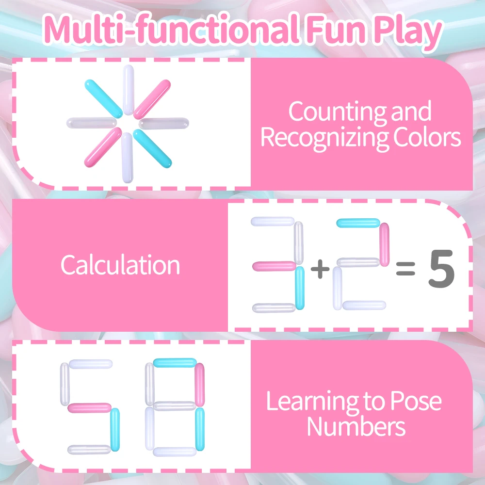 100pcs 4.92In Thicken Plastic Column Shape Ball Pit Balls Multi-colors for Kids Activity Center Play House Toys with Mesh Bag