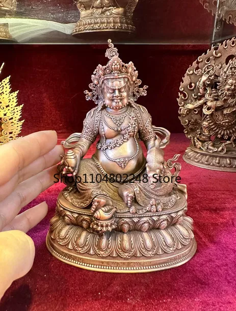15CM Tibet Yellow Jambhala Dzambala Buddha Copper Statue