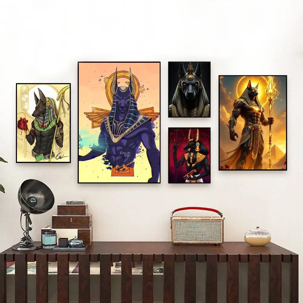 

Egyptian Myth Anubis Poster Perfect Space Sticker Self Adhesive for Office Home Theater Wall Art Decor Fancy Gift