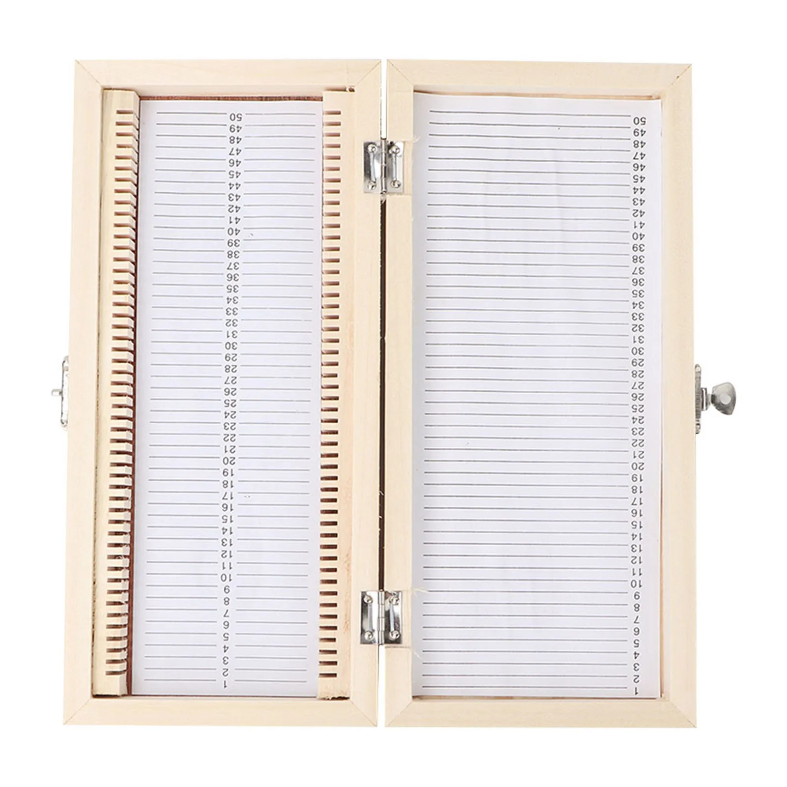 صندوق تخزين خشبي منزلق للمجهر بسعة 50 قطعة مع إبزيم معدني برمز منزلق يستخدم في المختبرات المدرسية وما إلى ذلك #4