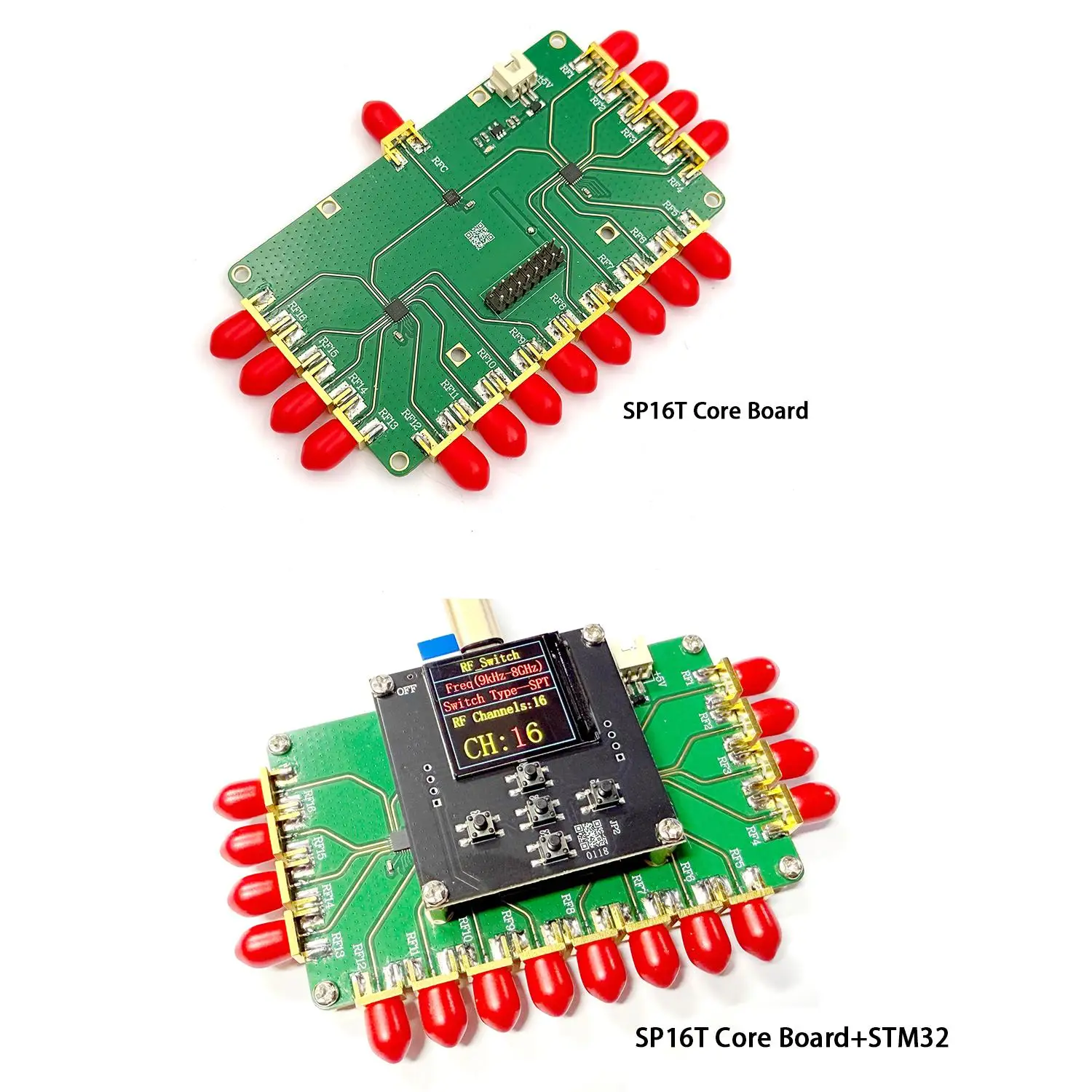 ‌10MHz–8GHz SP16T RF Switch 1W Low Insertion Loss,16way RF Signal Electronic Switchs For Radar, Satellite ATE Test ‌2.4G 5.8Ghz