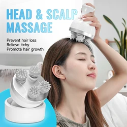 Electric Smart Head Massager TYPE-C Wireless Waterproof Mini Scalp Massager Body Massage  Neck Deep Tissue Kneading Stress Relax