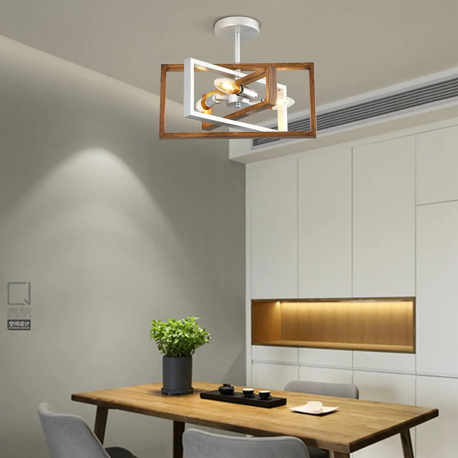 

3-Light Chandelier Fixture Kitchen Home Room Ceiling Light Dimmable Ceiling Lamp