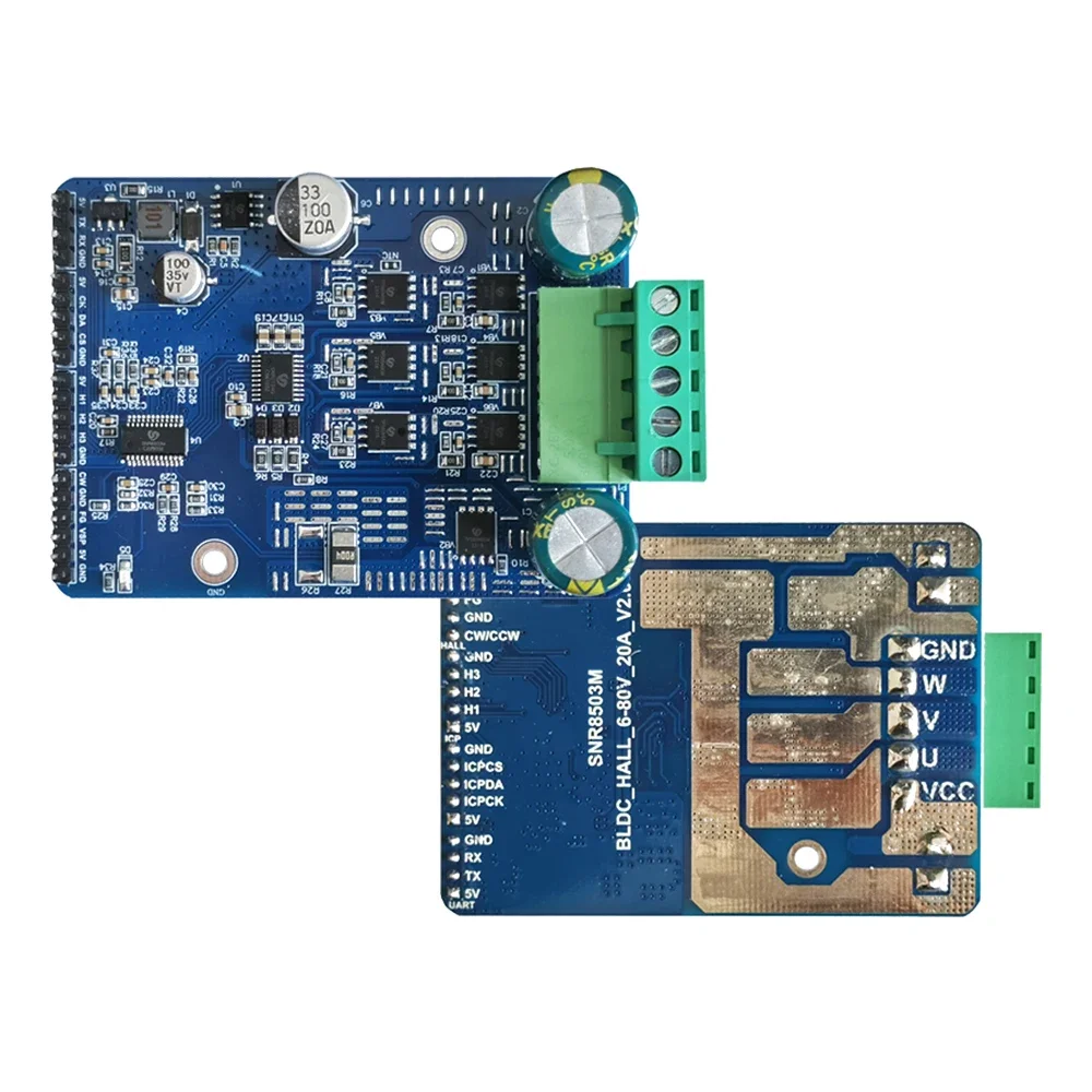 DC 6-80V BLDC Three Phase Brushless Motor Controller PWM High Power 1600W 20A Hall Motor Driver Board Regulator