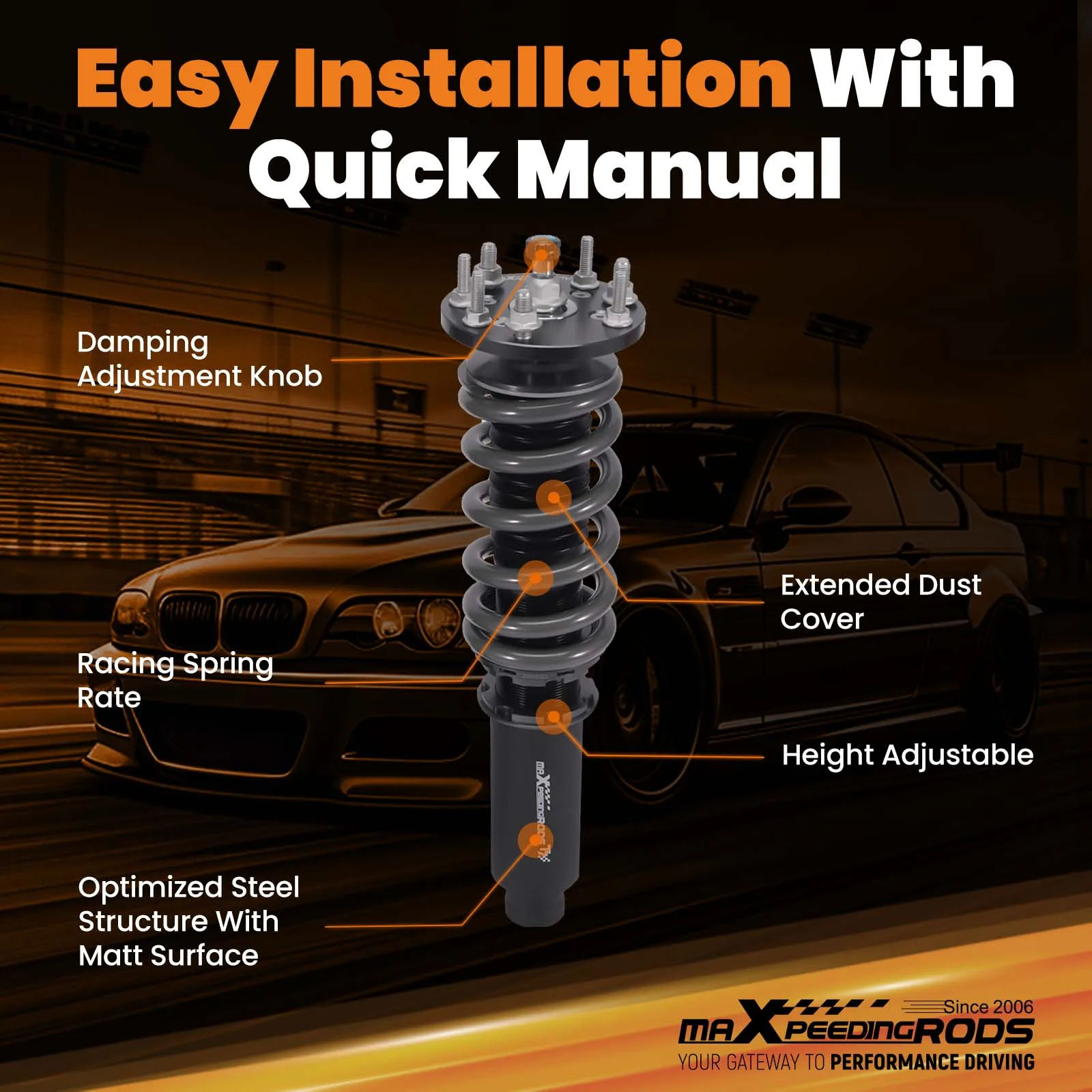 

MaXpeedingrods T7 Coilovers Lowering Shock Fit Honda Accord 03-07 Acura TL 04-08