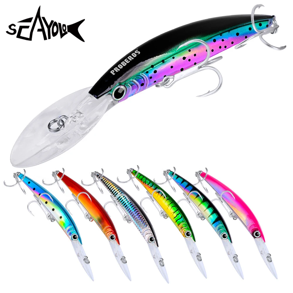 

Sea.YoLo17cm 27g Minnow Floating Lure Treble Hook Swing Rotating Simulates Fishing Bait Wobbler For Pike Bass Fishing Accessorie