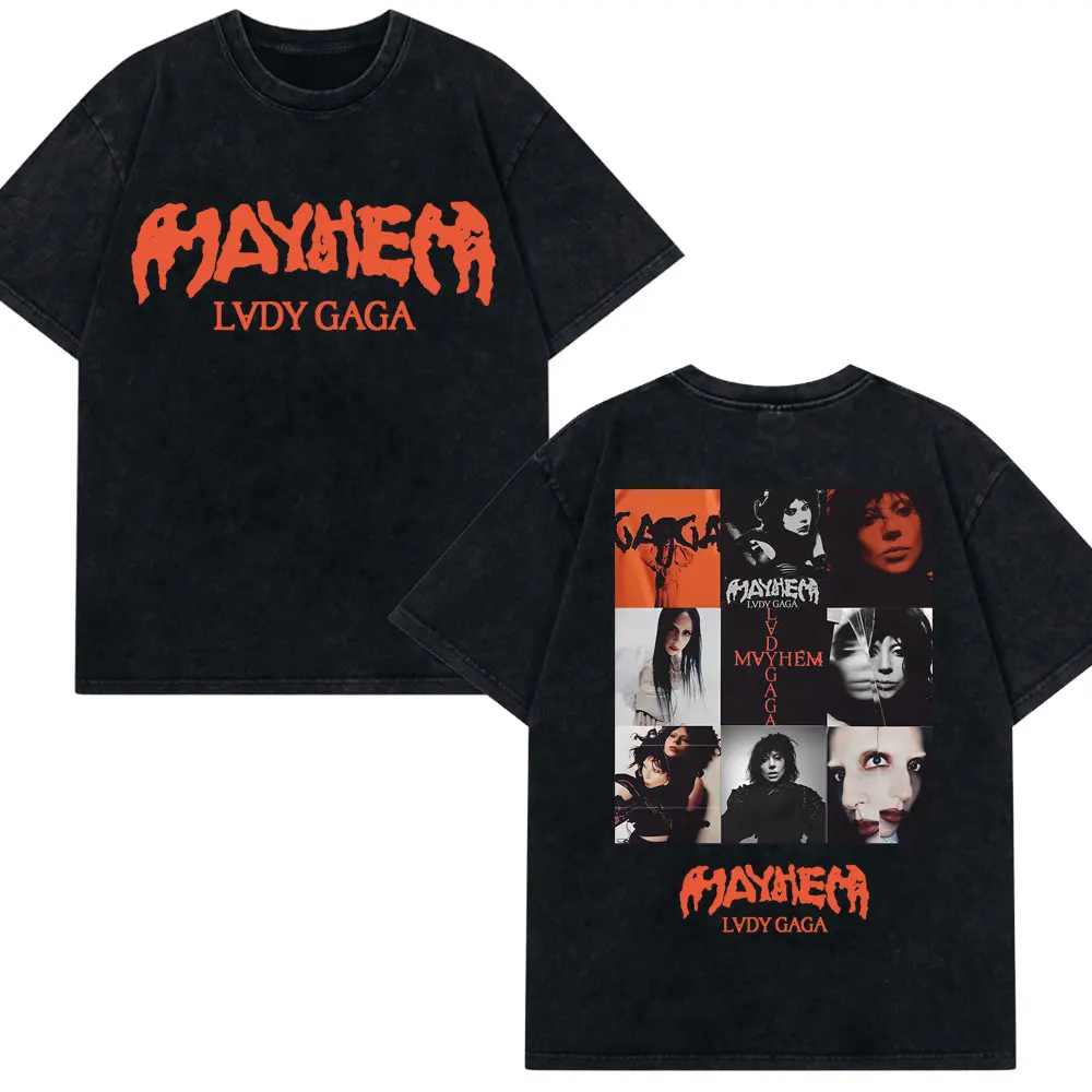 Vintage lady gaga the mayhem ball tour 2025 lavado camiseta das