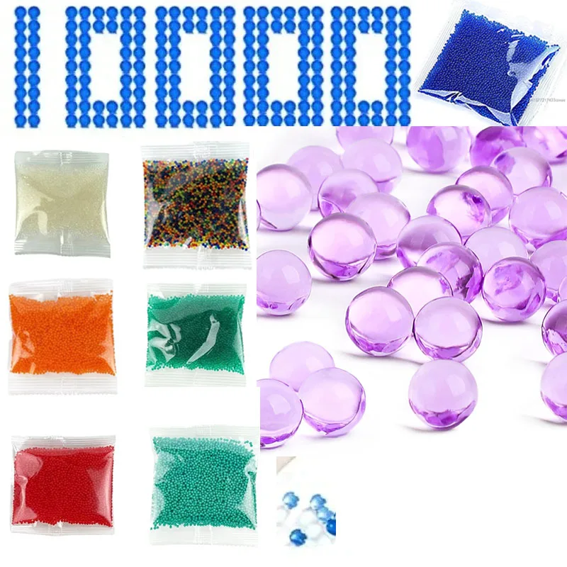 

5 Pcs Rainbow Water Beads Gel Balls Water Jelly Beads for Orbiz 7-8mm Refill Ammos Orbizz Bio Crystal Floating Candle Shoot Toy