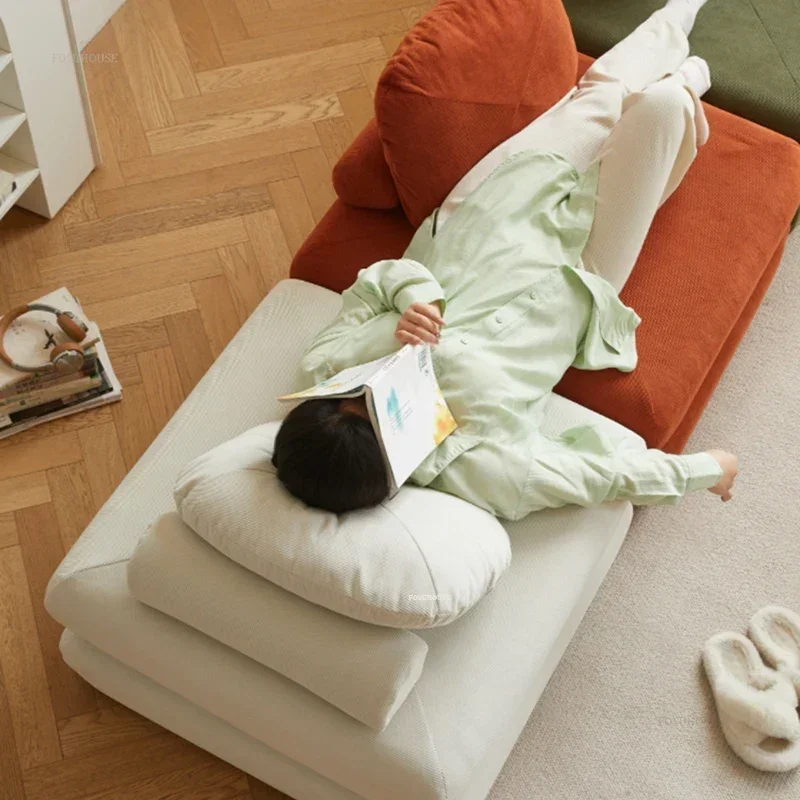 Nordic Living Room Chaise Lounge, Small Apartment Dual Purpose, Sleepable Reclining Sofa Bed, Home Bedroom Balcony Tatami