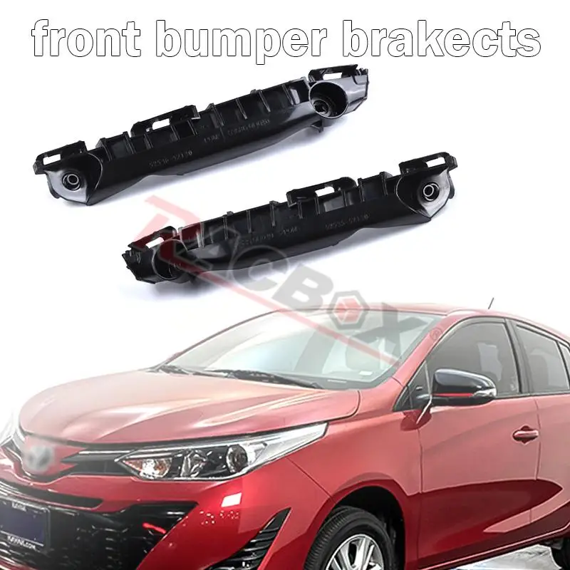 2Pcs Car Front Bumper Bracket Set for Toyota Yaris CE LE RS Base S 1.5L 2007-2011 L&R Replacement 5253552060 5253652050 Black