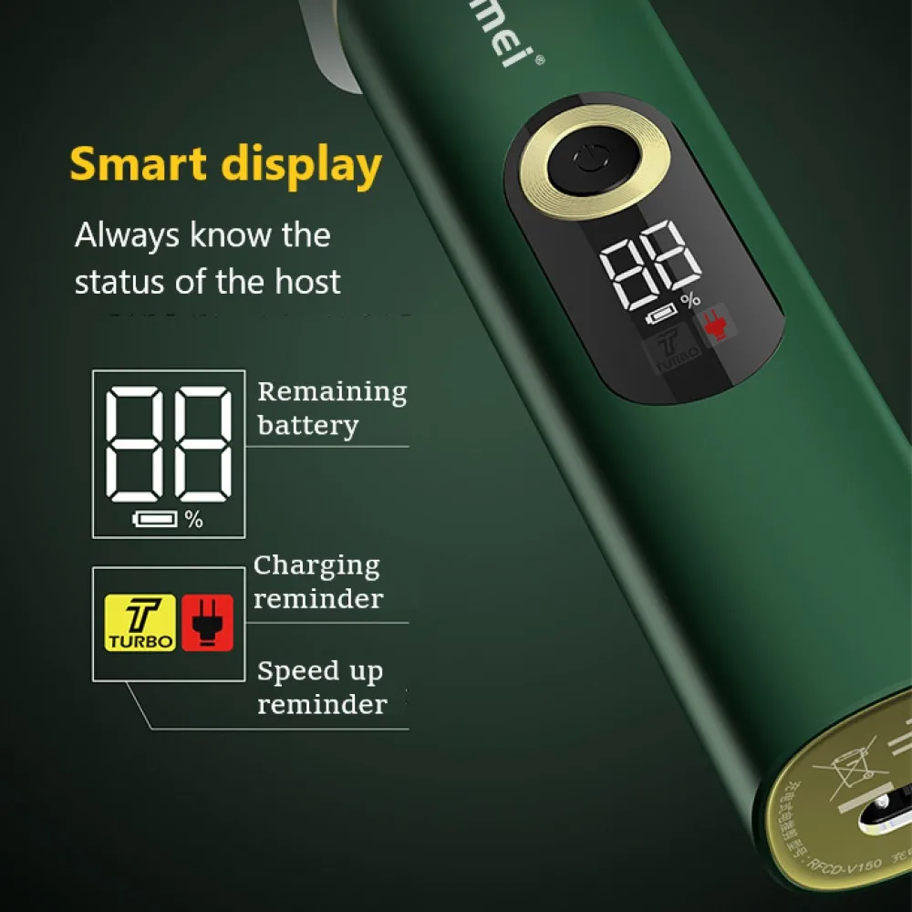 Kemei-cortadora de pelo profesional KM-V150 para hombres, máquina de corte de pelo eléctrica con Base, pantalla Digital LCD