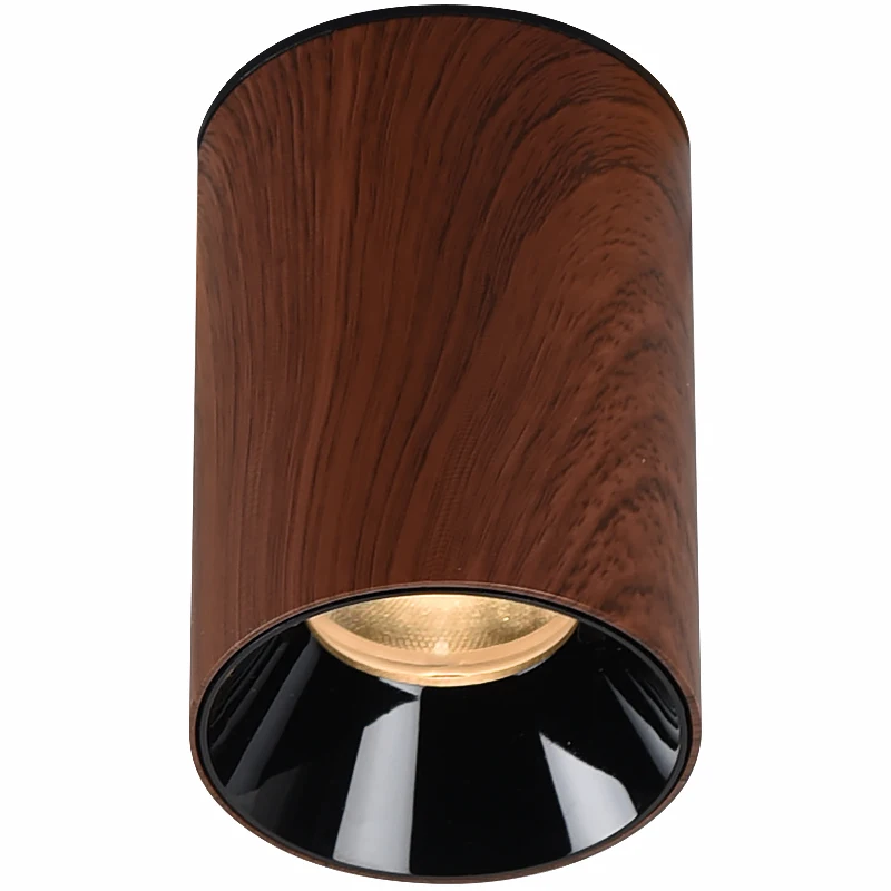 

Led Spotlights Walnut Color Surface Mounted Spot Light Medieval Retro Style COB Lighting Fixture Anti Glare For Home Room Decor