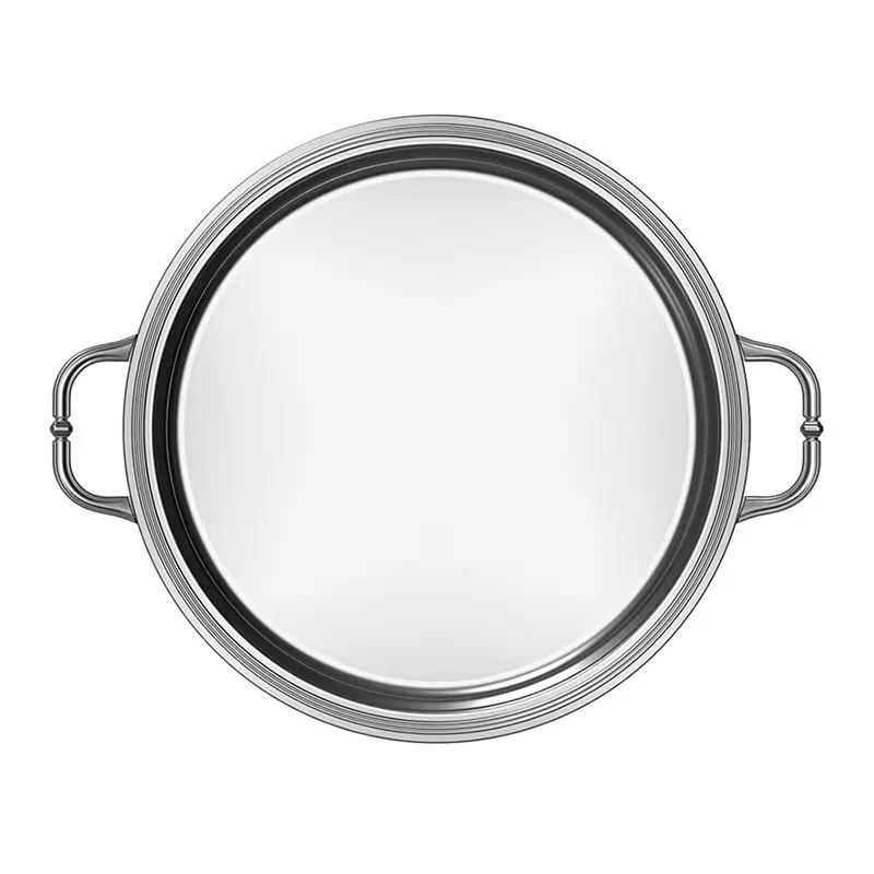 

Rectangular or round silver-plated tray with handle
