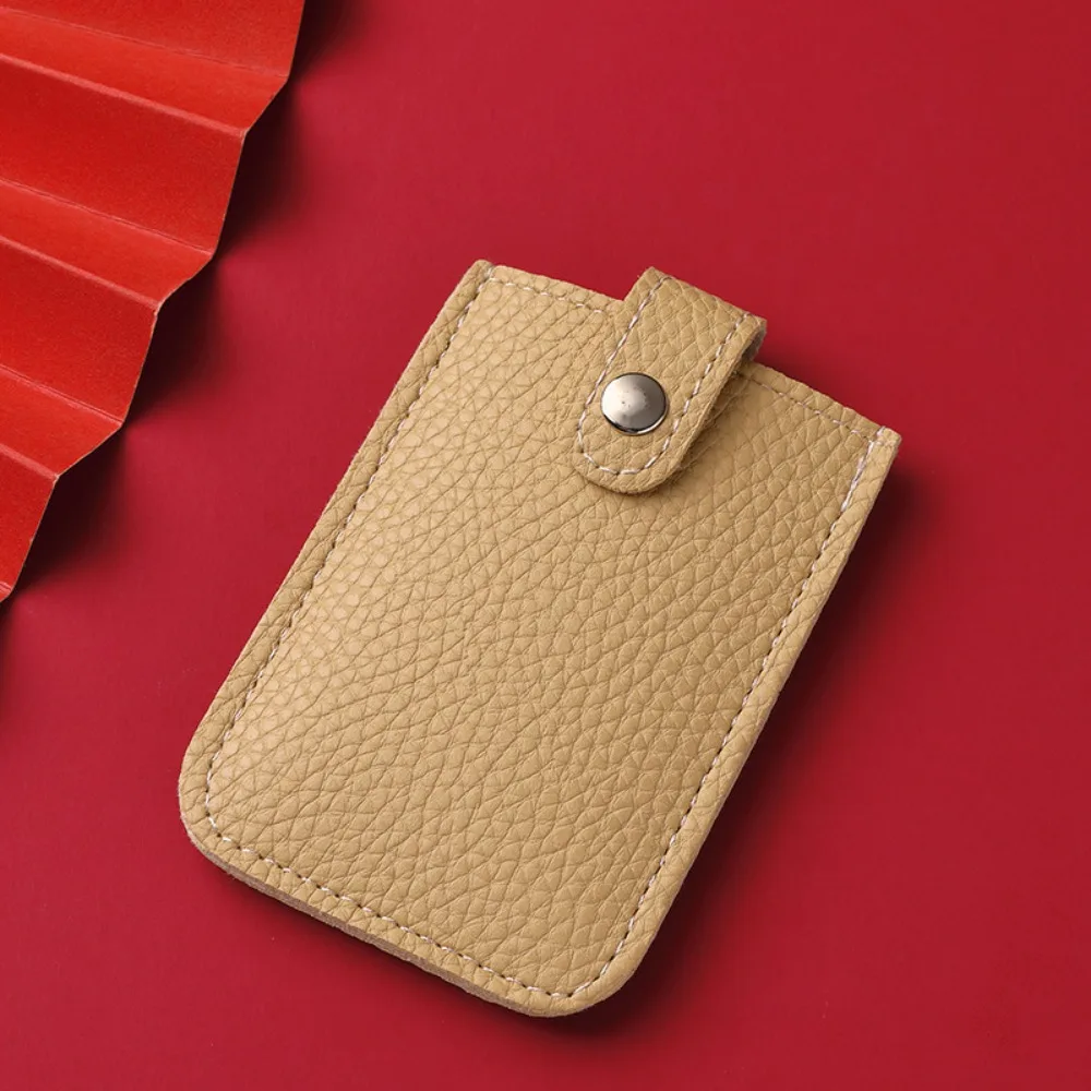 Fashion Laminated Concealed Mini Card Wallet Pull-out Type PU Leather ID Card Holder 4 Card Pockets Business Card Case Men