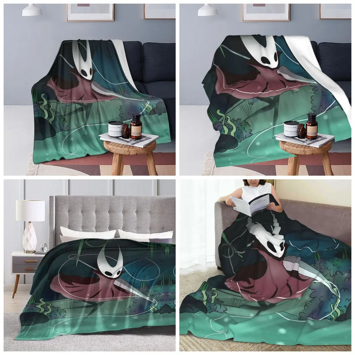 Hollow Knight Blanket Soft Warm Flannel Throw Blanket Bedding for Bed Travel Home Couch