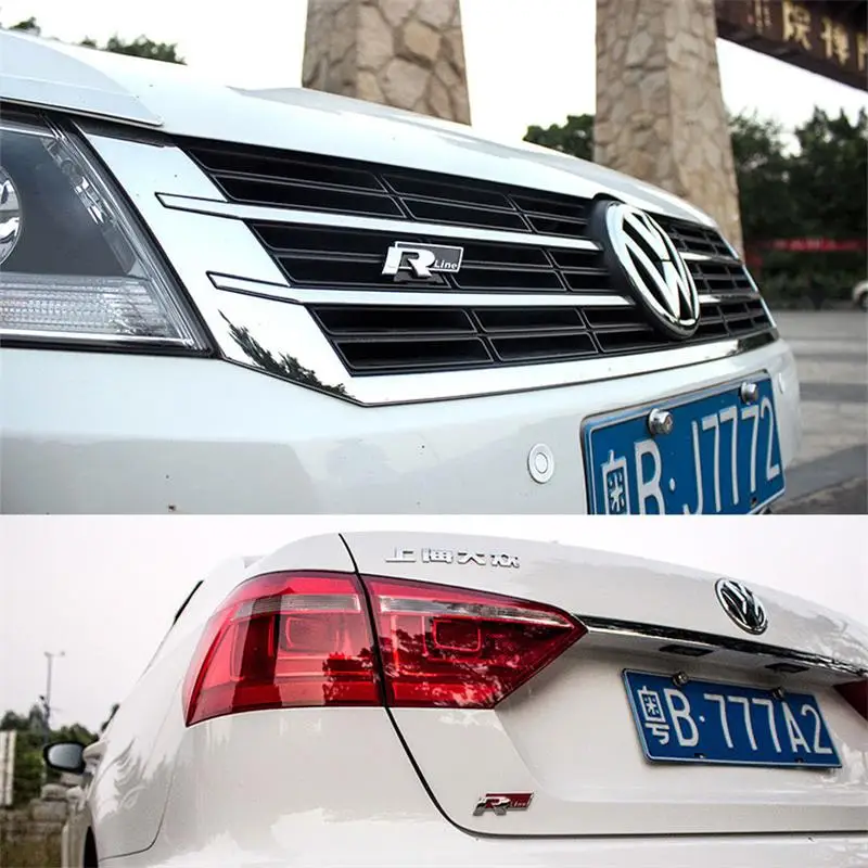 Car Front Grill Trunk Auto Emblem Sticker Accessories For Volkswagen VW R-line R GTI Polo Golf MK8 Touareg Passat Magotan Tiguan