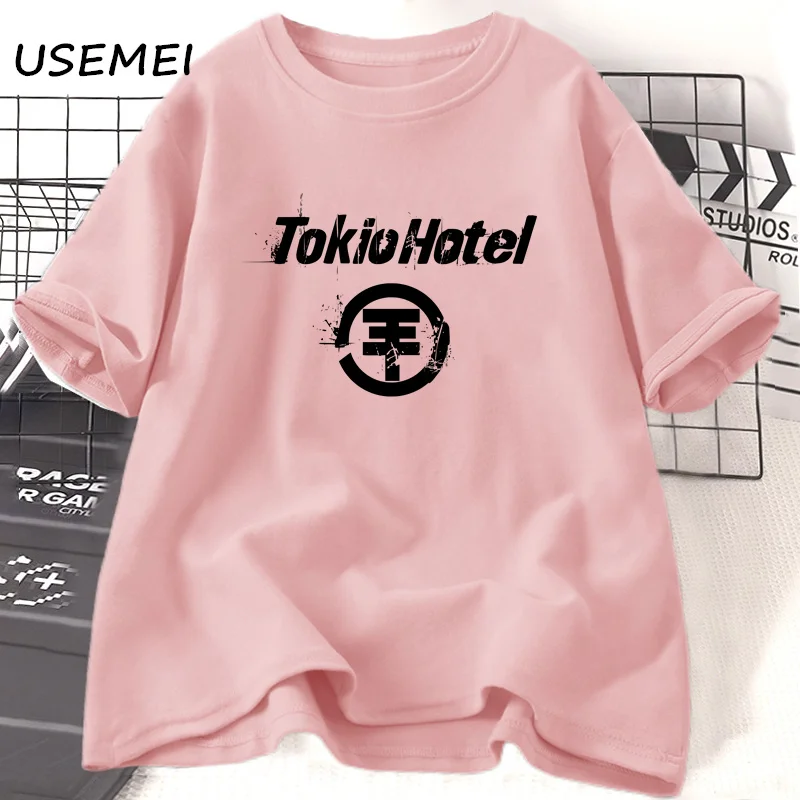 Tokio Hotel t-Shirt da donna Cartoon manica corta Graphic Tees Pop Rock Band Tshirt Unisex Streetwear Hip Hop Tee Shirt vestiti