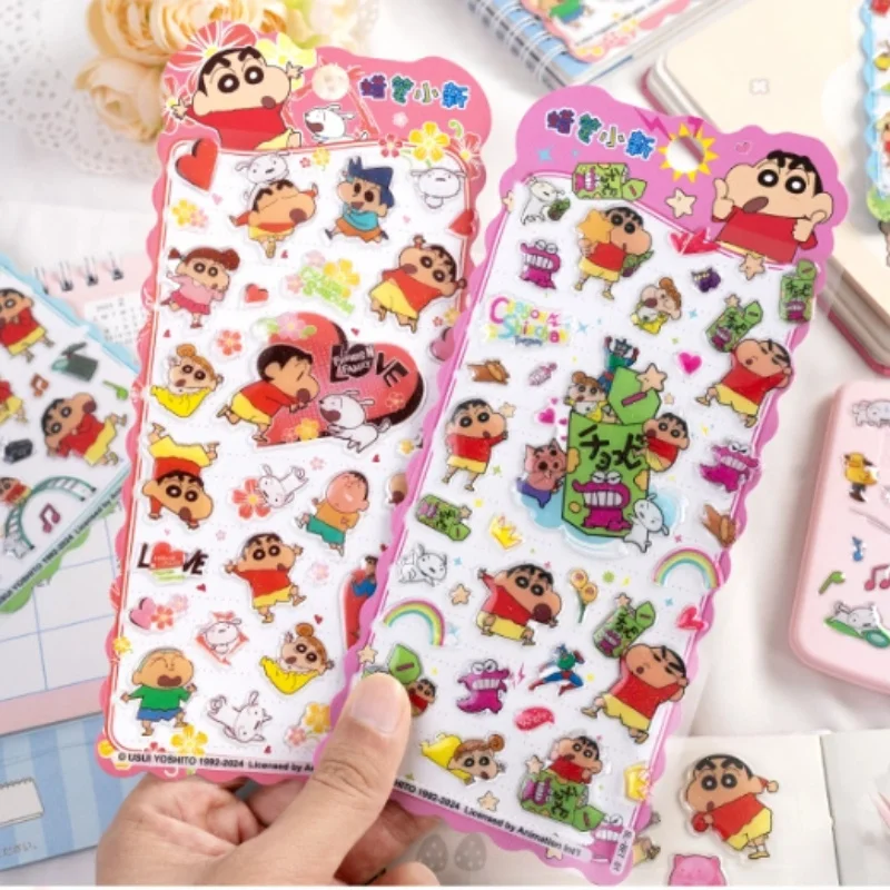 

Настоящие 3D-наклейки Crayon Shin из кристаллов для детского творчества, декоративные наклейки для планшетов, чехлов для телефонов, канцелярские наклейки