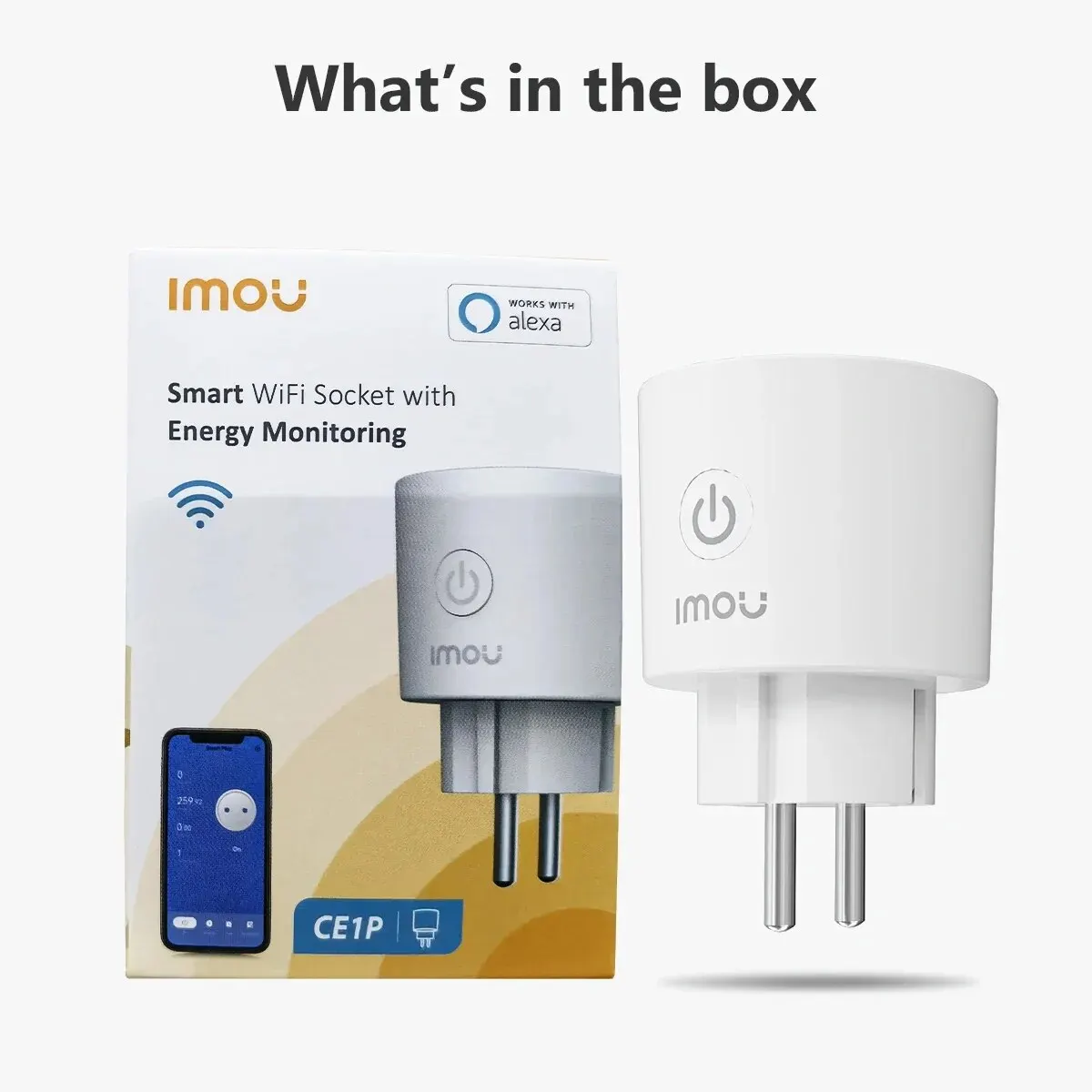 IMOU CE1 Smart Socket EU Smart Plug With Power Energy Monitoring Remote Control Voice Control Support Alexa Assistant 220-240V