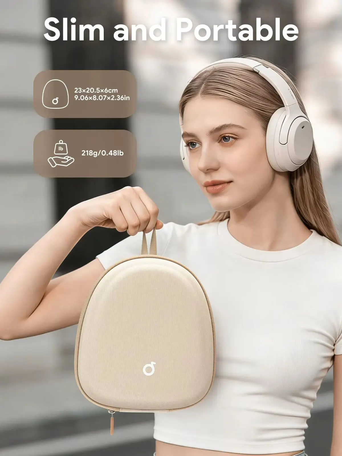 Etui na słuchawki Yinke, twarda obudowa, bardzo cienkie, pasuje do słuchawek Soundcore, Anker, Sony, JBL, słuchawek nausznych, uniwersalne, przenośne, idealne do podróży, organizer. — zdjęcie produktu 7