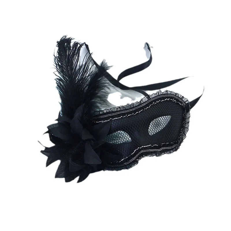 깃털 여성 가장 무도회 마스크 레이스 꽃 패션 반 얼굴 섹시한 할로윈 크리스마스 부활절 코스프레 파티 댄스 파티 화이트