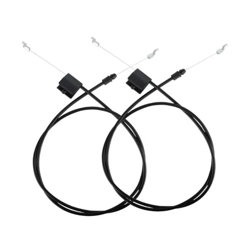 Throttle Control Cable for Lawn Mower with Z Bend Ends 55.625 Inches Long Metal and Plastic Construction Black