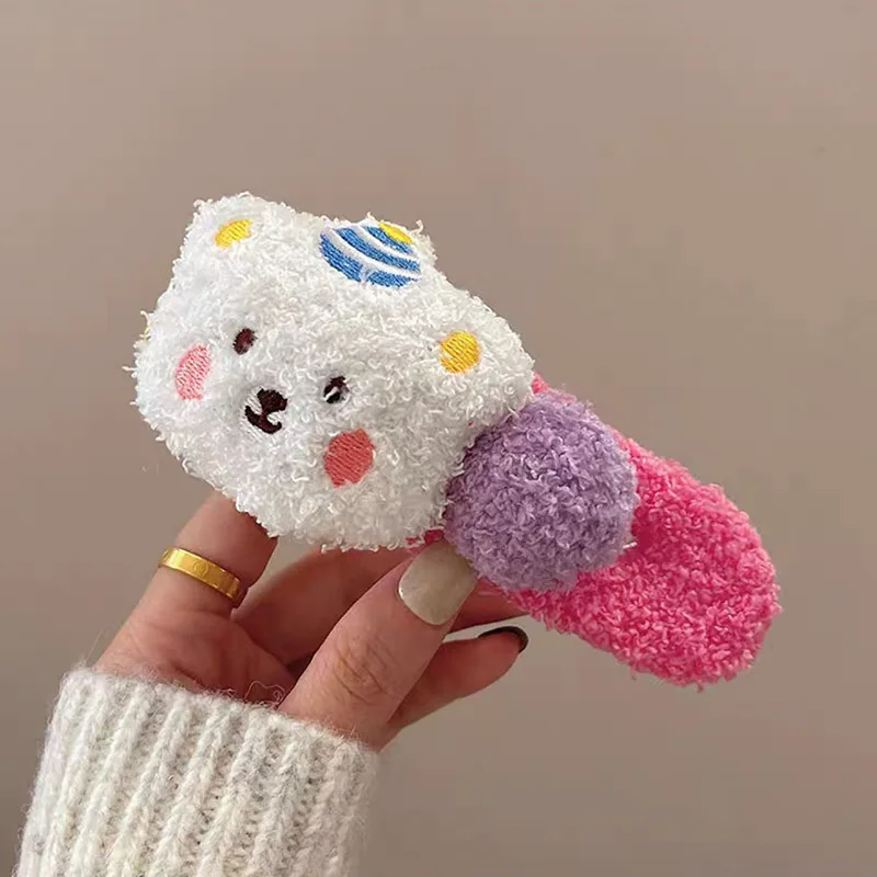 Clip laterale per orsetto di peluche, forcina per capelli con frangia grande da donna, accessorio per capelli carino, clip a becco d'anatra per capelli flyaway per bambini, copricapo