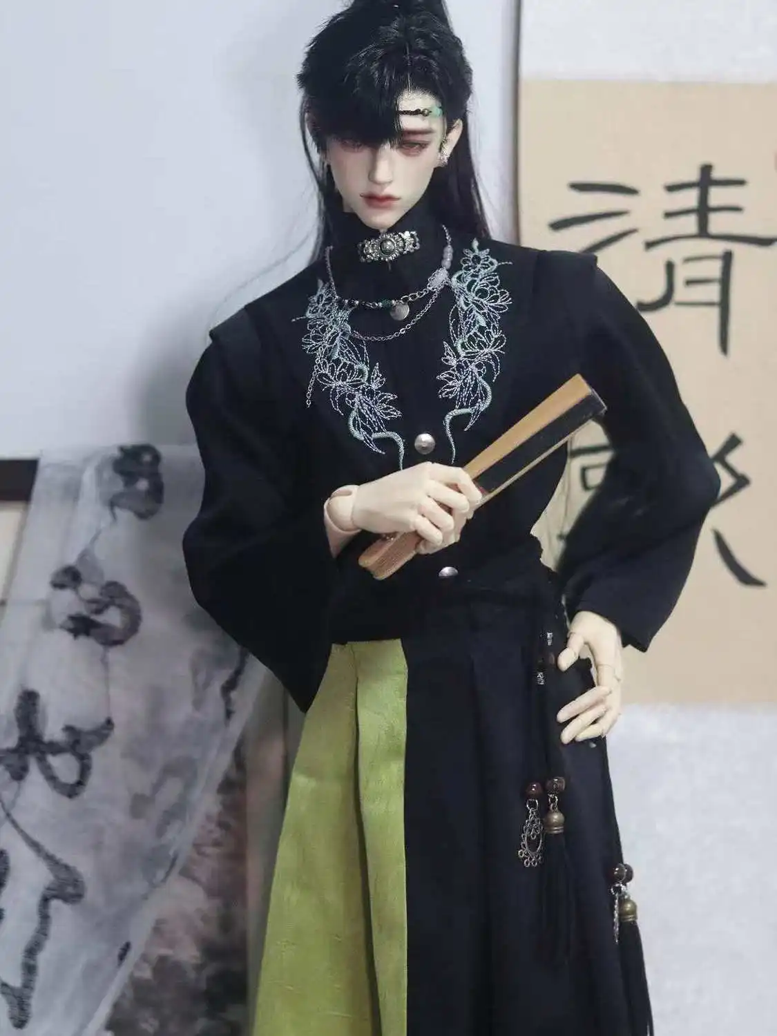 

1/3 Кукольный костюм для 75 см, мужская кукла Bjd, топ в древнем стиле + юбка + цепочка на талию, подарочные игрушки, аксессуары для кукол, без куклы