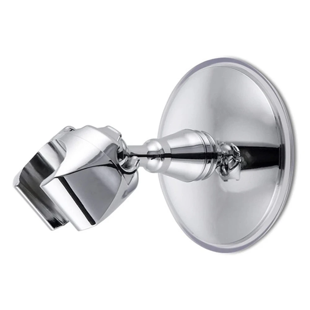 

Strong Suction Cup Adjustable Base Punching On The Wall Adjustable Base Chrome Finish Shower Head Holder For Any Drilling