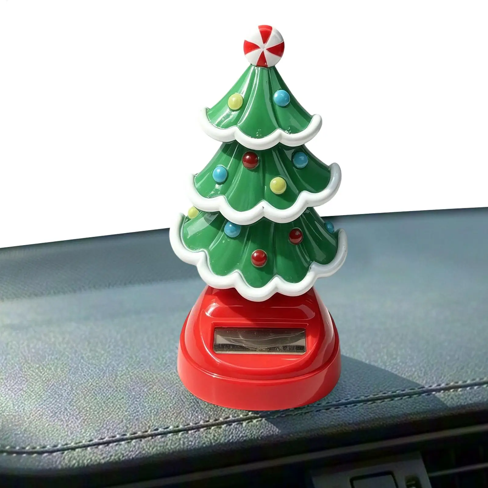 Solar Powered Dancing Christmas Tree Swinging Cute Toy Desk Decor for Windowsill Car Dashboard Festive Party Decoration Gift