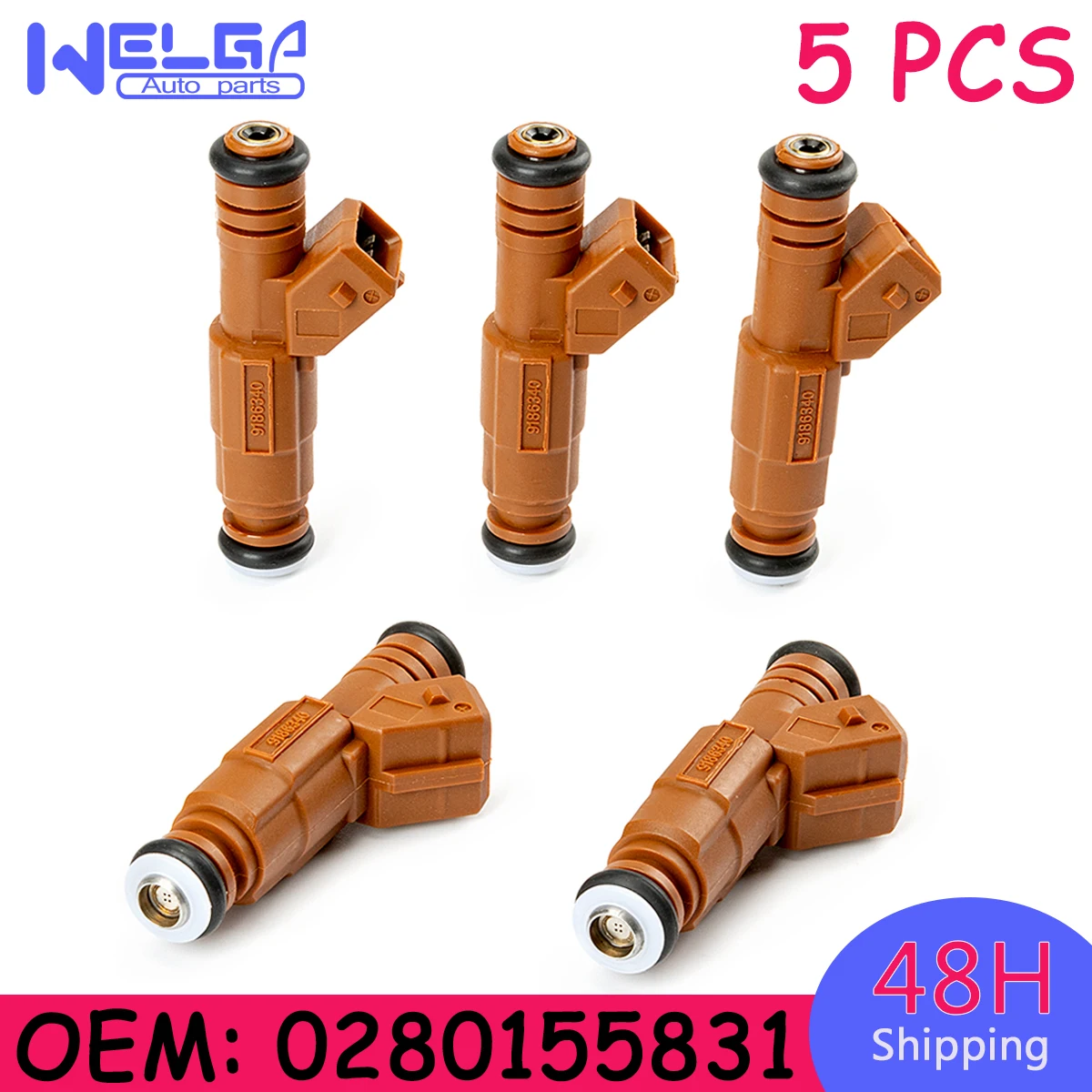 

5PCS OEM # 0280155831 New Fuel Injector Nozzle For VOLVO S70 C70 V70 S60 S80 XC70 XC90 2.4L 2.5L 2.8L 2.9L 9186340 91863400