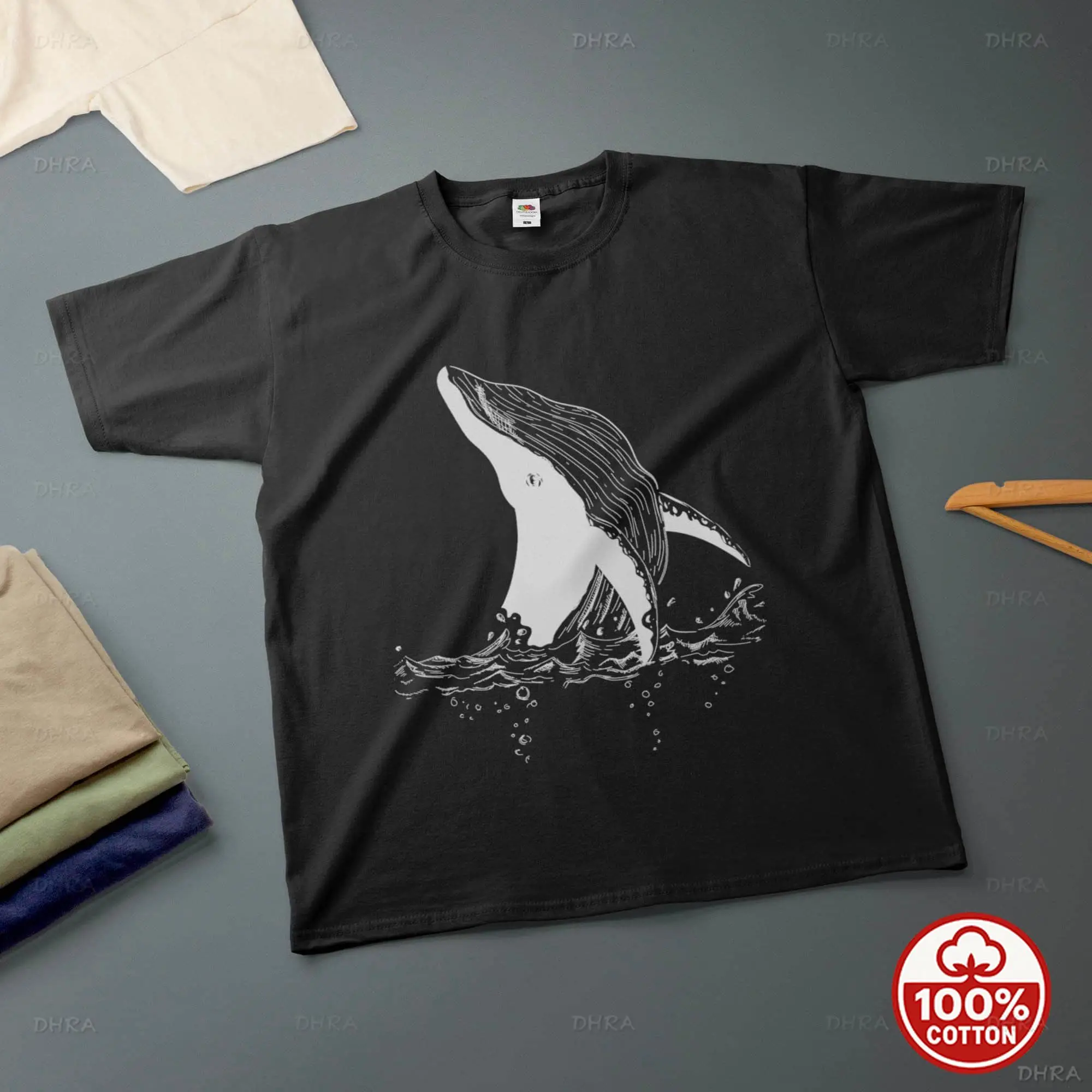 Humpback Whale Breaching T-Shirt Ocean Conservation Tee Vintage Nautical Line Art Marine Life Lover Unisex Gift Top