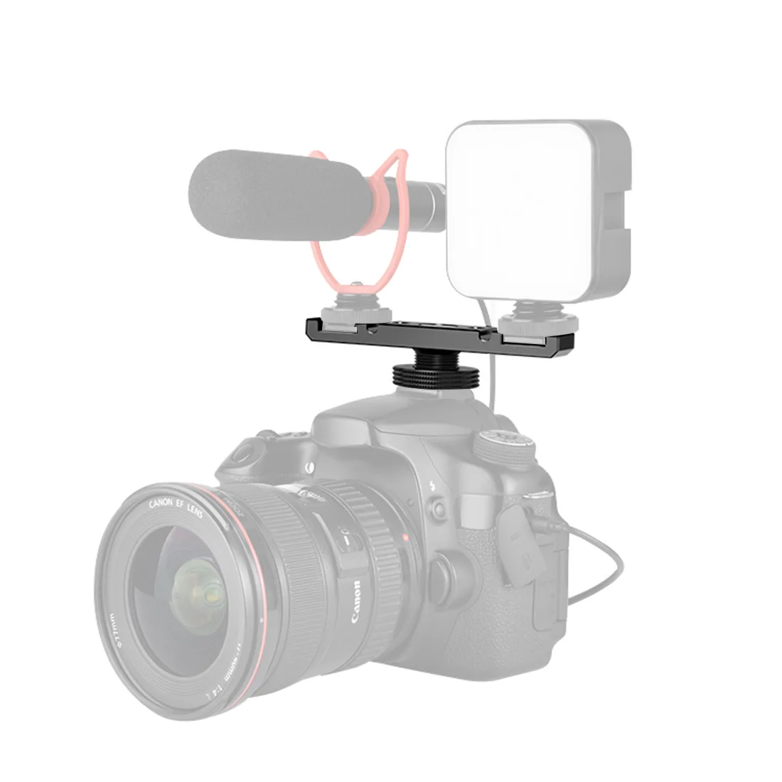 Triple/Doppel Kalt/Heißschuh Adapter 1/4 "Montage Verlängerung Bar Video Halterung für Canon für Nikon stativ Kamera Licht Mikrofon – Detail 9