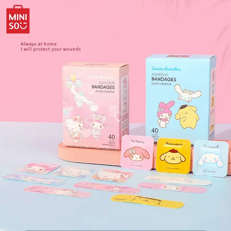 MINISO Sanrio Characters Fantasy Series Waterproof Band-Aid Combination Pack 40 Pieces Cinnamoroll My Melody Pompompurin