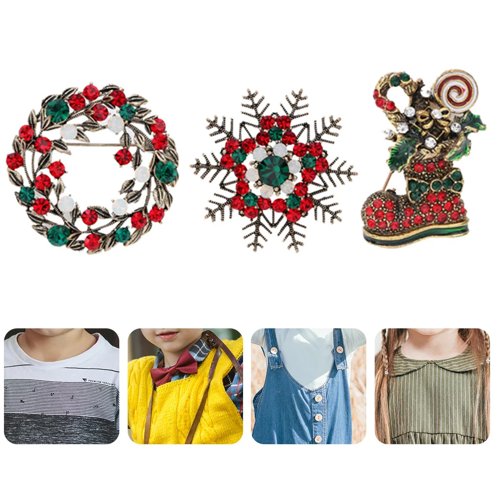 3 قطعة مجموعة بروش سبيكة ندفة الثلج التمهيد دبوس الرجعية عيد الميلاد زي الإكسسوار نمط الأزياء والمجوهرات عطلة حزب التبعي ديكور