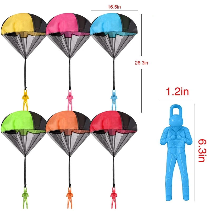5-60 Pcs Parachute Toy, No Tangle Throwing Men, Hand Throw Army Man, 6 Colors - Party Gifts
