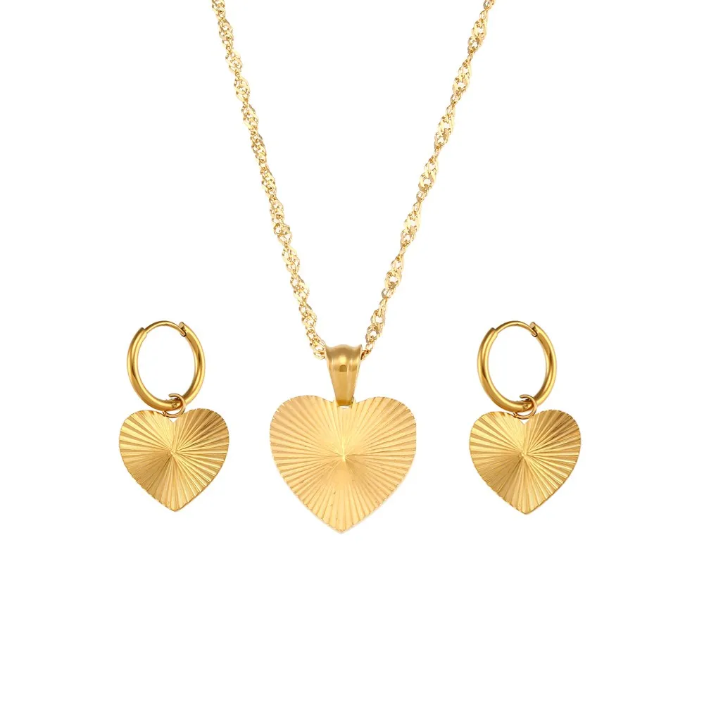 Women's 18K Gold Plated Waterproof Necklace Earring Set
