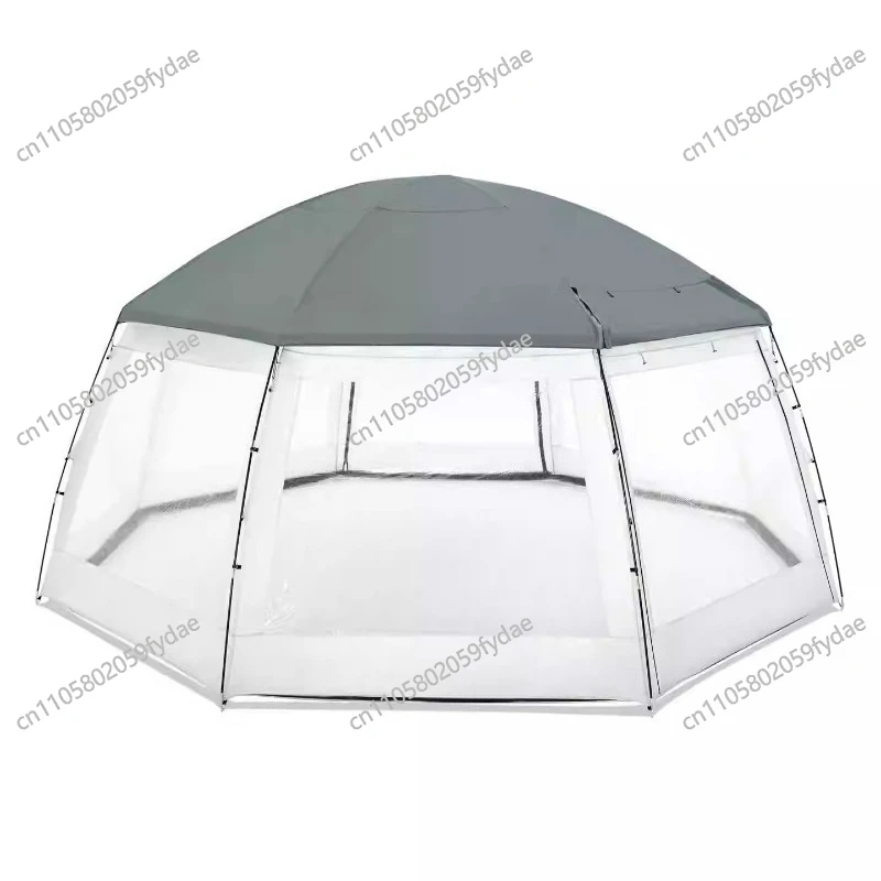 Carpa Redonda para Piscina, Carpa Impermeable y Antimosquitos, Toldo Extra Grande, Plegable