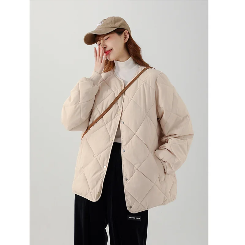 

Thin and Light Down Jacket Women Coat Fashion Streetwear Cotton-padded Jacket Feather Female Winter Short Outwear Warm Jacket